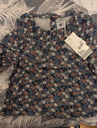 magnifique blouse bluse manches longues Petit Bateau NEU