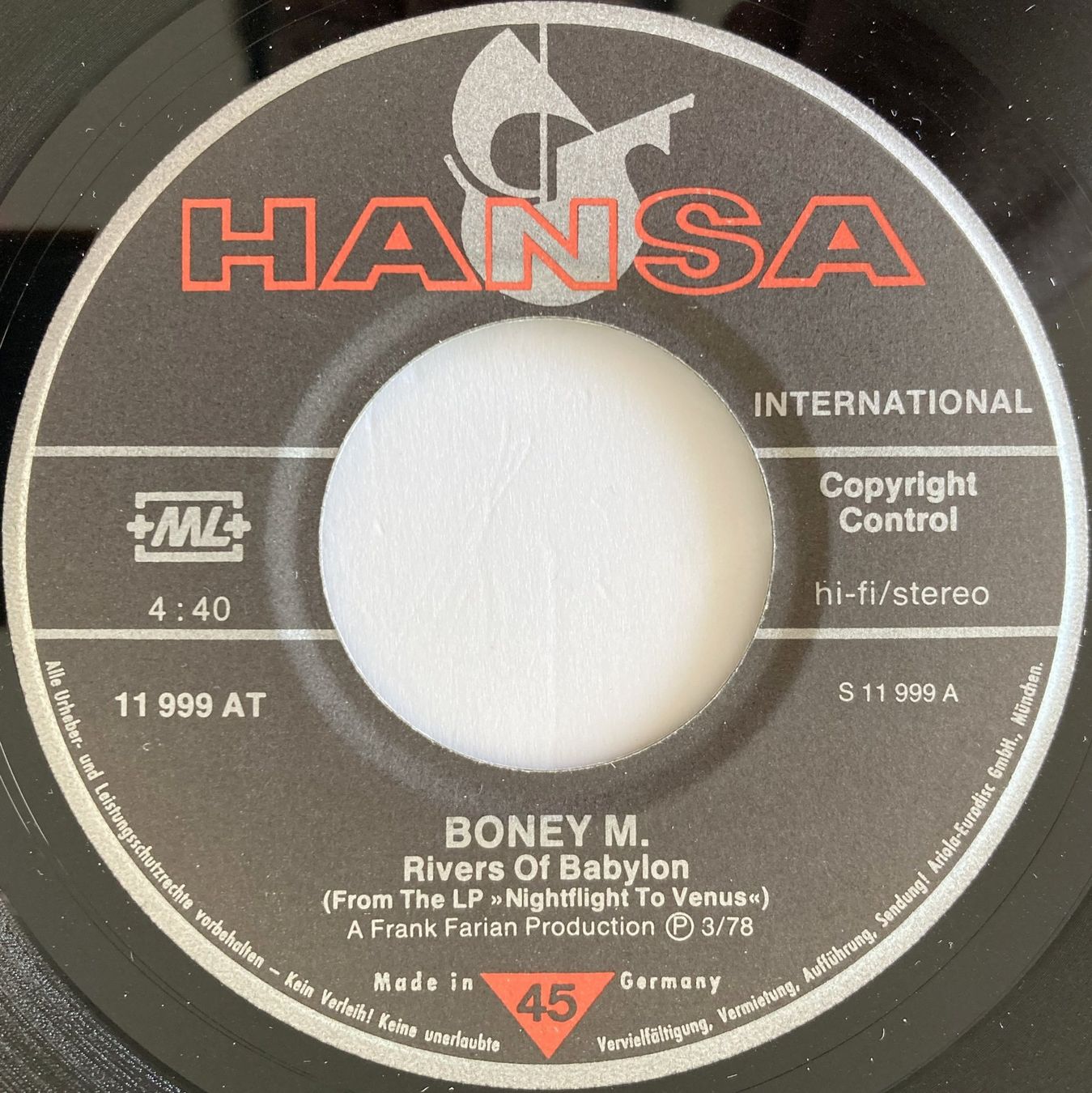 Dischi in vinile: BONEY M. - RIVERS OF BABYLON – Usato da Bottens venduto da hotter-than-hell 2