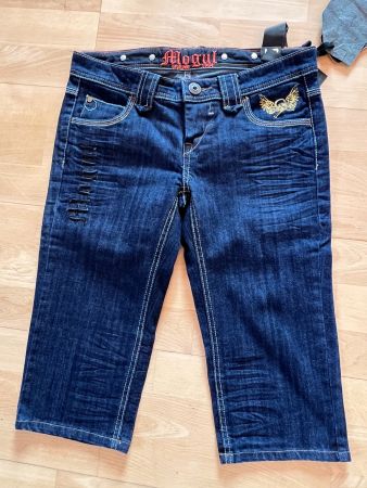 MOGUL Damen Jeans Shorts in Gr. 27, Blau, NEU