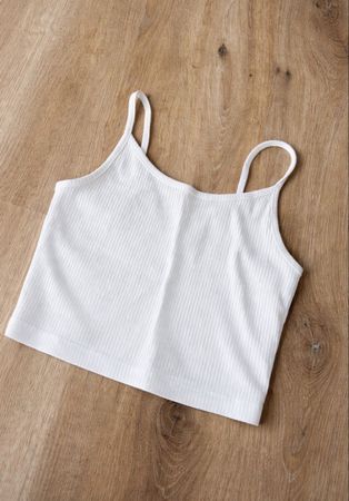 Débardeur blanc côtelé femme taille XS