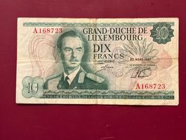 LUXEMBOURG - 10 Francs 20 mars 1967 - Sehr Schön/Très Beau