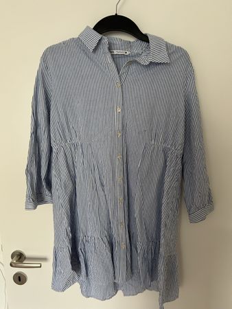 Shirt dress striped blue white size S