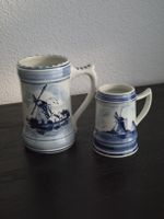 2x Original Delft Blue Bierkrüge / Keramikkrüge – Handgemalt