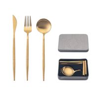 Zusammensetzbares Reisebesteck - gold