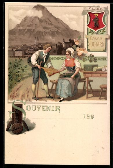 Ansichtskarten: Litho Glarus, Tuchhändlerin vor der Sta – Gebraucht aus Berlin von bartko-reher