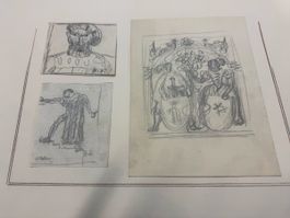 Heinrich Herzig 1887-1964 3 Skizzen Liquidation edel