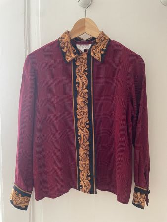 Talbots Vintage-Seidenbluse – Grösse 2 (XS/S), 100% Seide