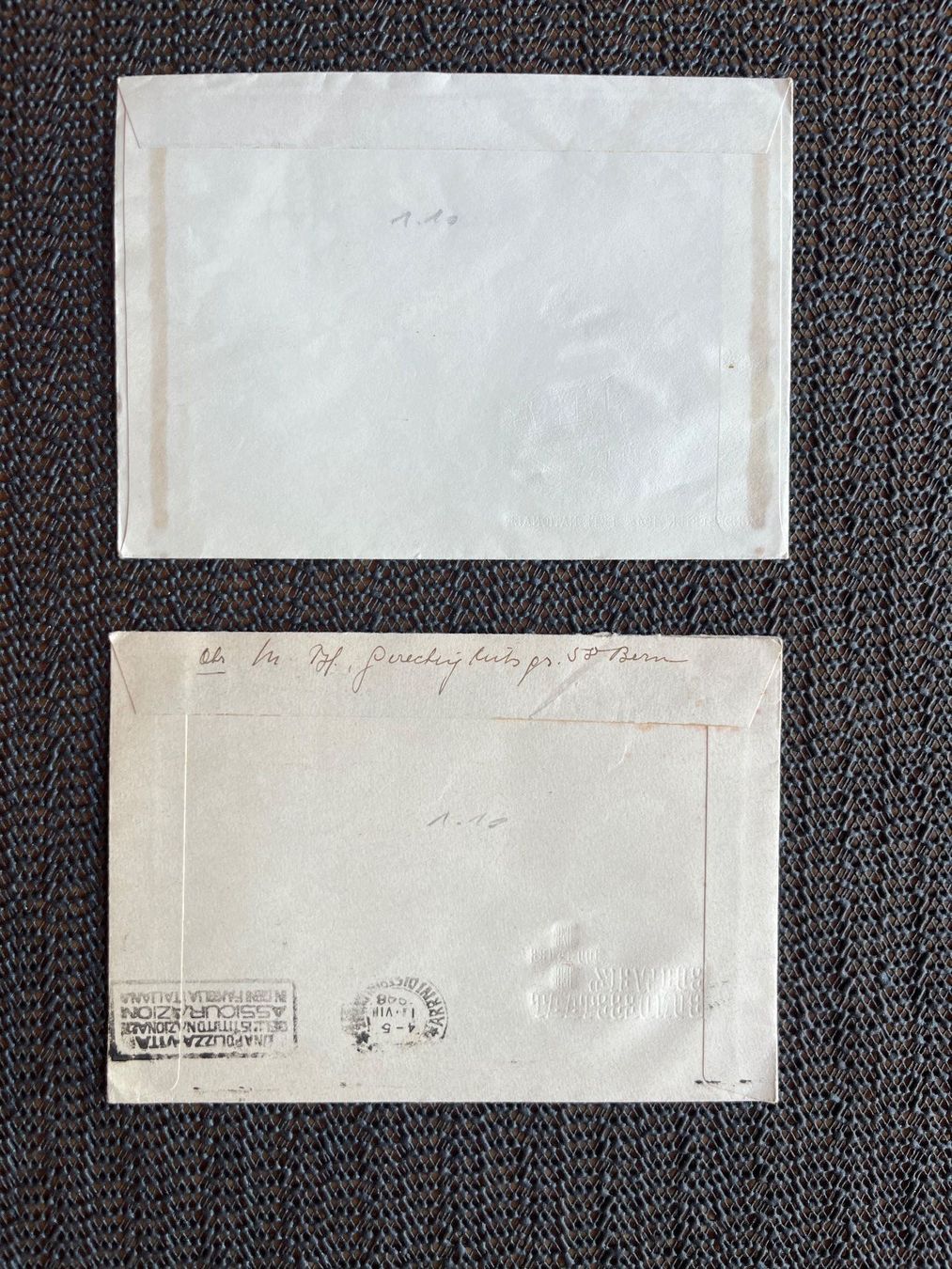 Tutti i francobolli: 2 Enveloppes centenaire de la constitution 1948 – Usato da Châtel-St-Denis venduto da Vaillant1 1