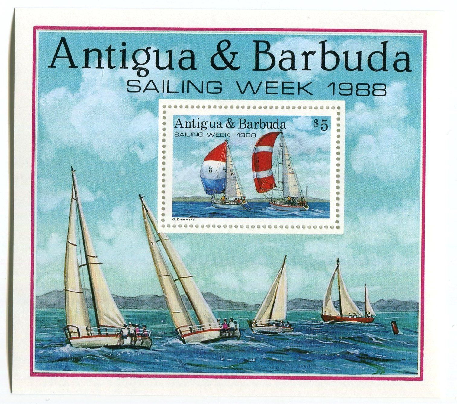 Tutti i francobolli: Block "Segelboote". Antigua & Barbuda – Nuovo e nell'imballaggio originale da Basel venduto da Butsch5