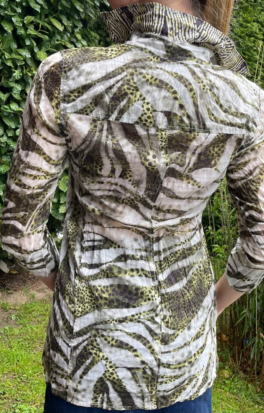 Blusen: Exklusiv Camicia lunga-zebrato-cotone con seta-tgS/M – Neu (gemäss Beschreibung) aus Gordevio von LanaZimm 2