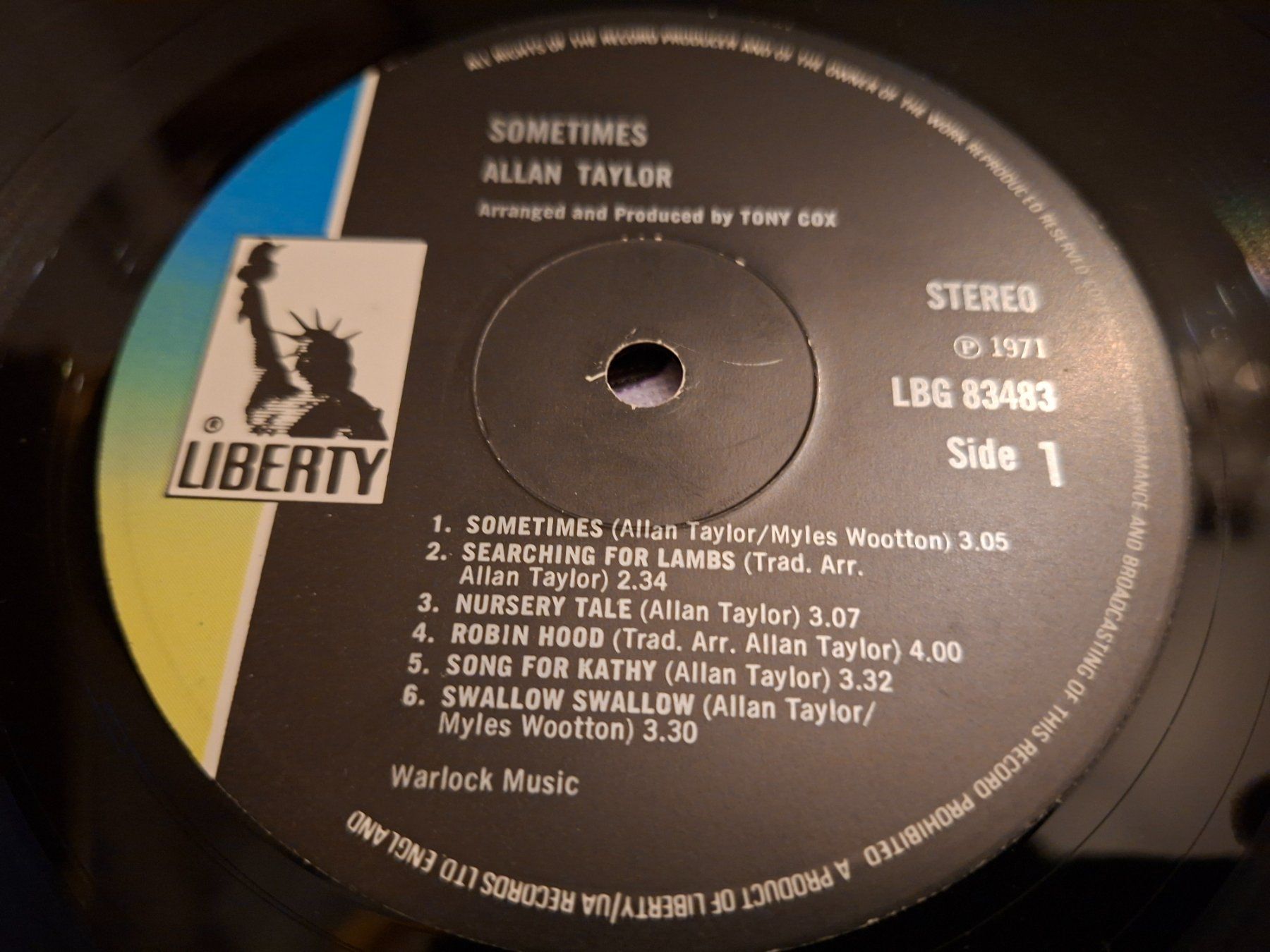 Dischi in vinile: Folk LP - Allan Taylor - Sometimes - 1975 – Usato da Bernex venduto da Wannabehasbeen01 3