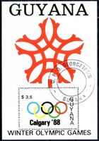 GUYANA 1988 WINTER OLYMPIC GAMES CALGARY GESTEMPELT - AB54