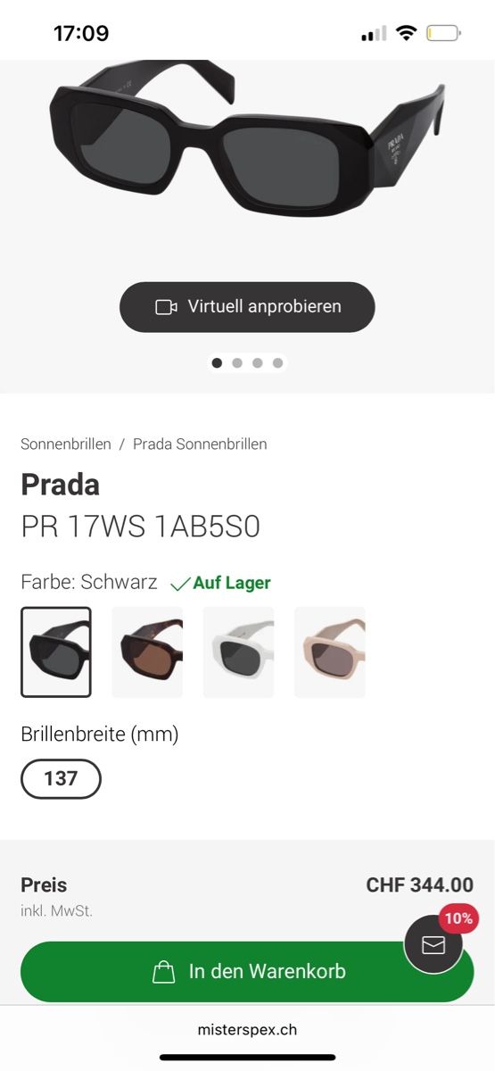 Prada Occhiali & Lenti: Prada Sunglasses PR 17WS – Nuovo (secondo la descrizione) da Pfäffikon SZ venduto da str_s55r 2