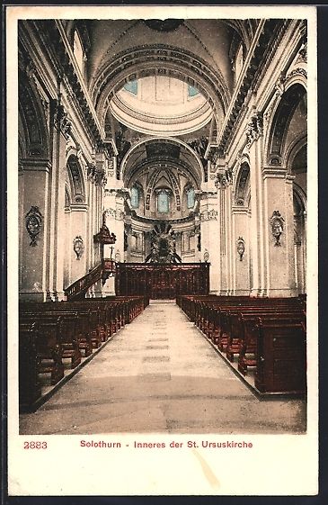 Cartoline postali: Solothurn, Inneres der St. Ursuskirche – Usato da Berlin venduto da bartko-reher