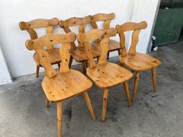 6 Vintage Stabellen Holzstühle Bauernstühle Chalet 