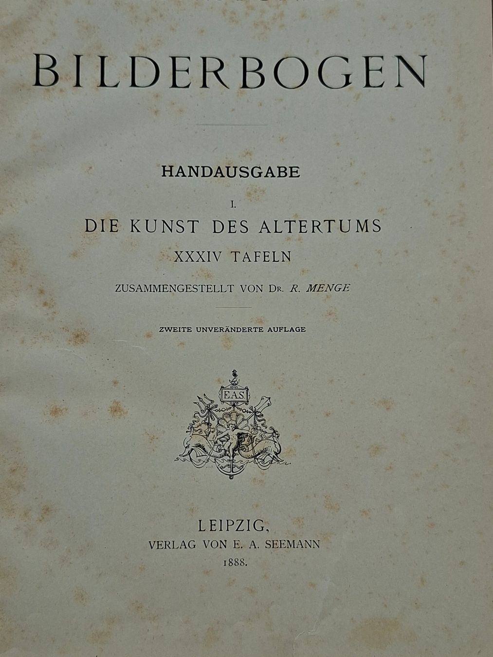 Libri: Menge Antike Kunst Atlas 1888 Bilderbogen E. Seemann Leibzig – Usato da Brunnenthal venduto da Strahler67 1