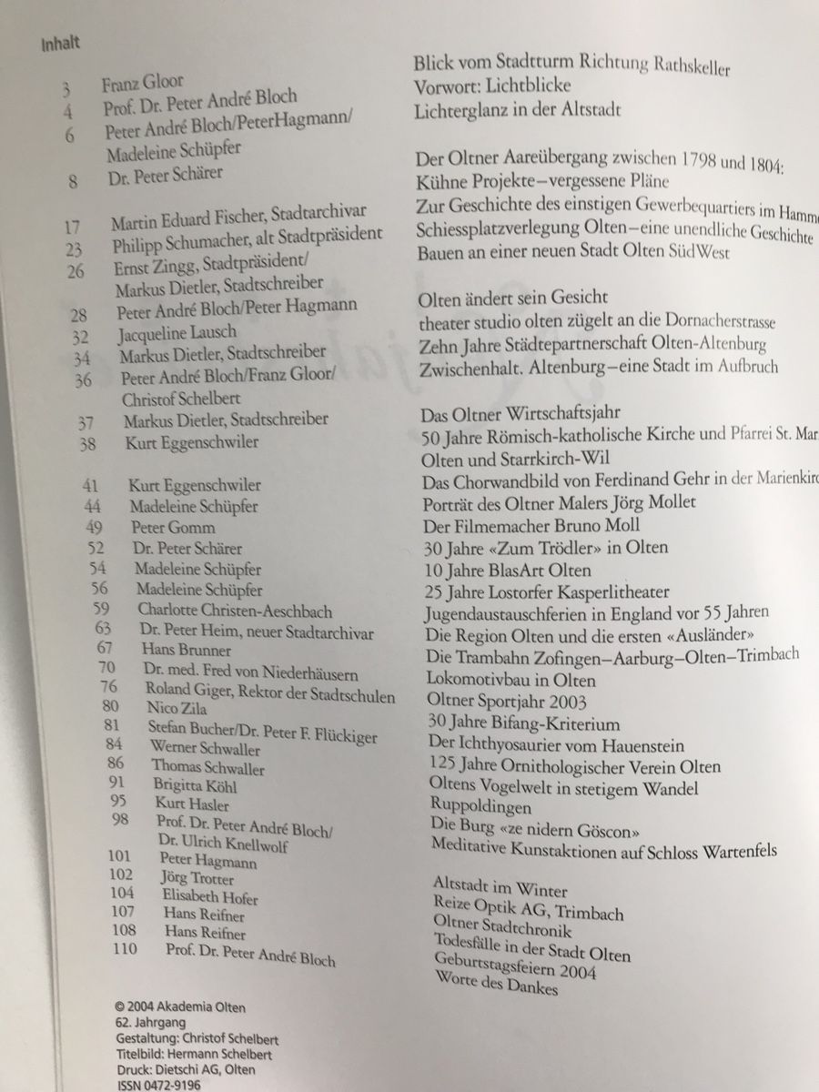 Libri: OLTNER Neujahrsblätter 2004 – Usato da HÄGENDORF venduto da kusi113 1