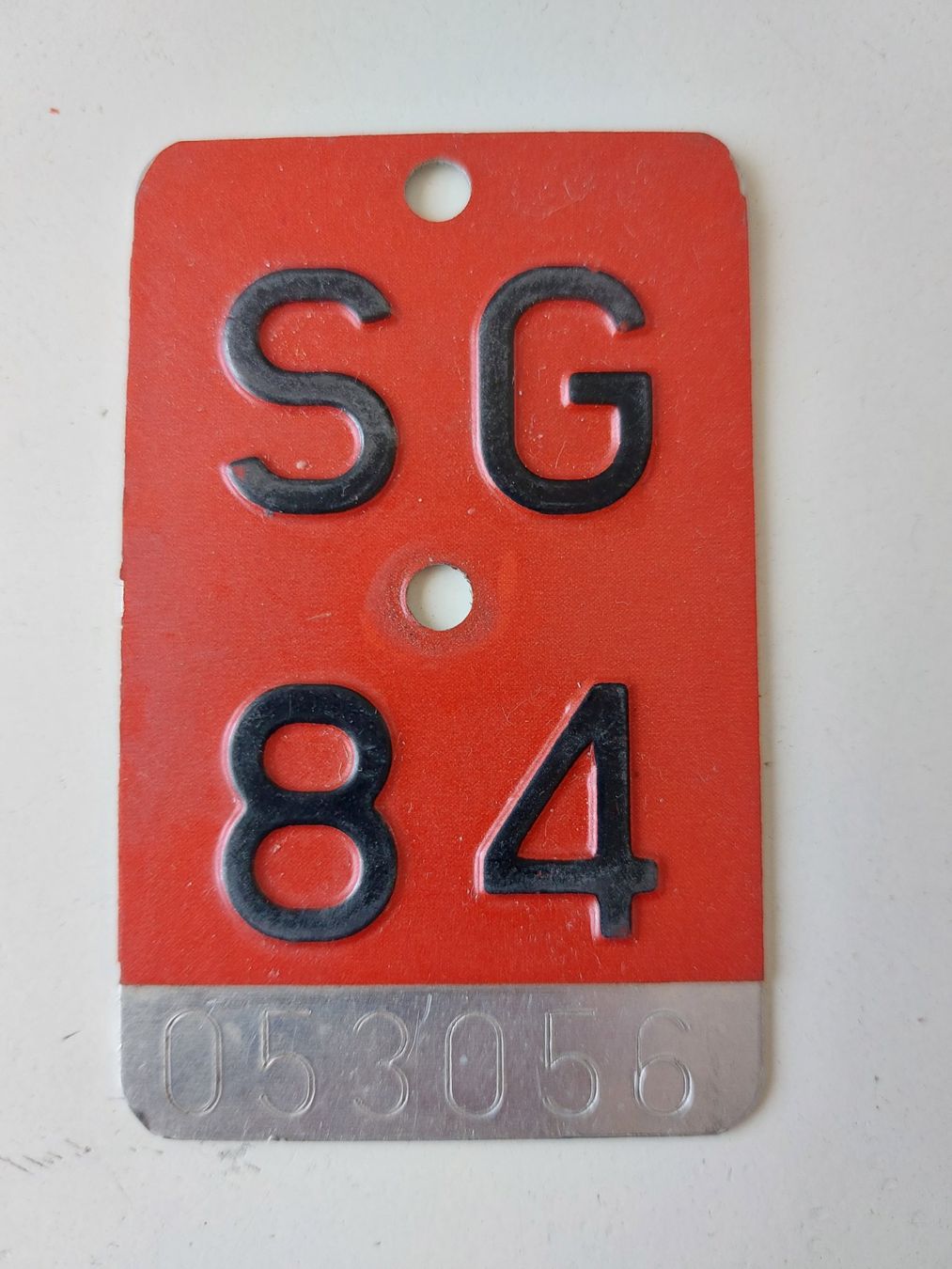 Sachs Insegne: Velonummer SG 84 plaque Velo – Usato da Schenkon venduto da Uhu007