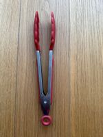 Red Silicone & Stainless Steel Tongs
