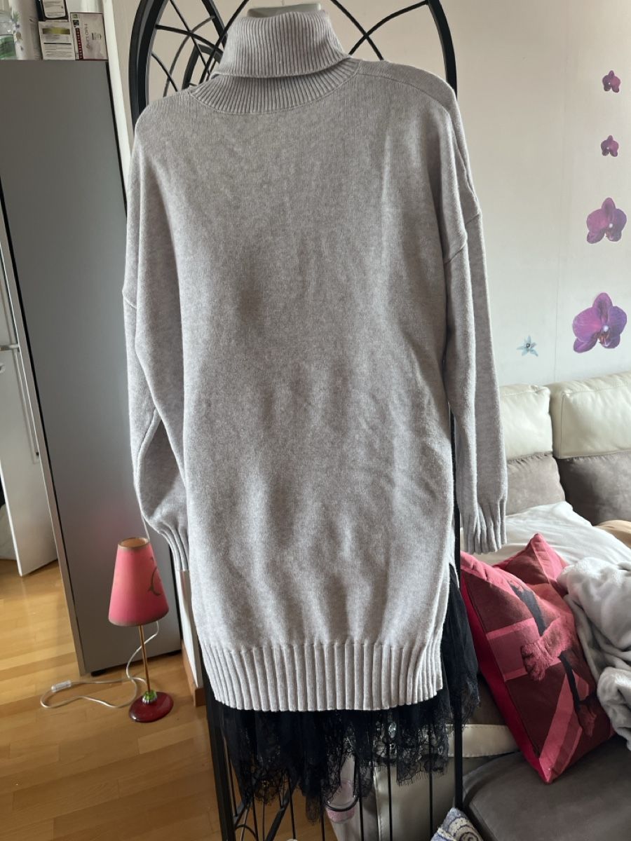 Vestiti: Twin-set pull et robe bas dentelle, gris, chiné et noir M – Nuovo e nell'imballaggio originale da Genève venduto da Libellule477 6