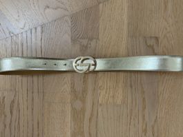 Ledergürtel goldfarben 95 cm