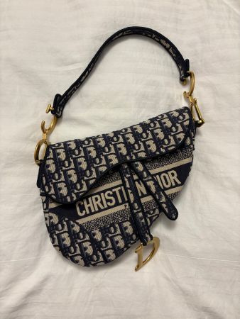 Original Dior Saddle Bag in blau, Top Zustand wie NEU