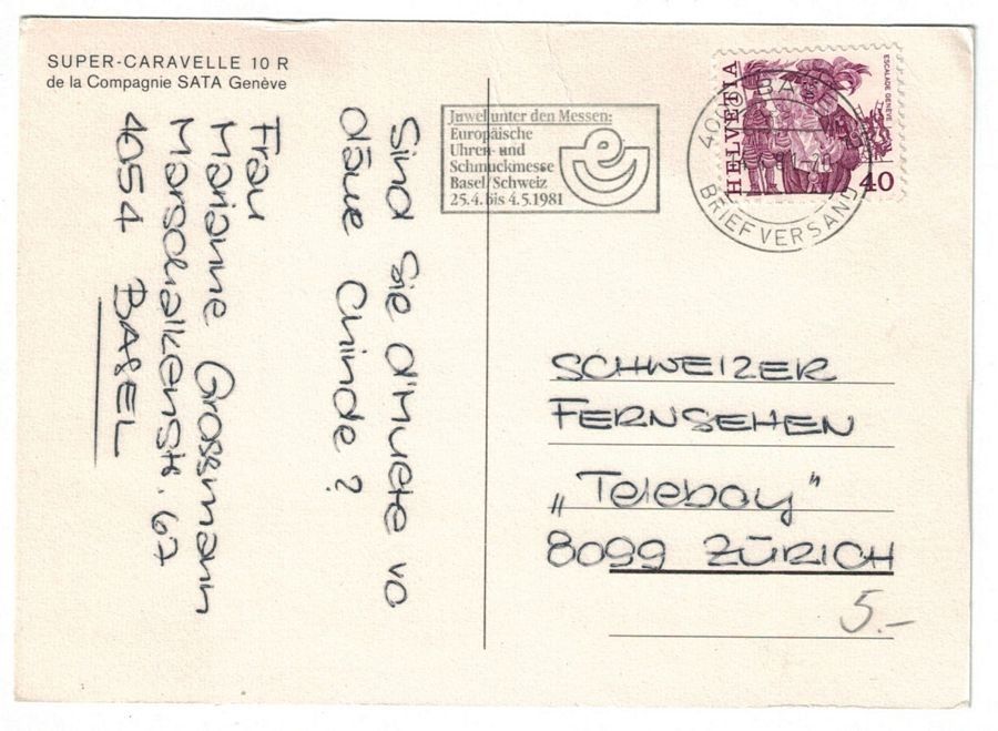 Cartoline postali: SATA Super-Caravelle 10 R – Usato da Frauenfeld venduto da POML 1