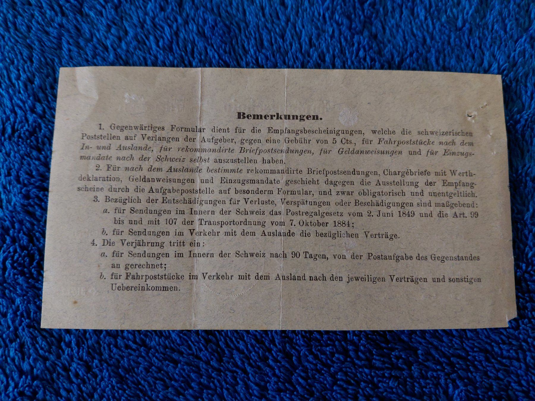 Tutti i francobolli: PTT Empfangsschein 1890 – Usato da Horw venduto da Onurb008 1