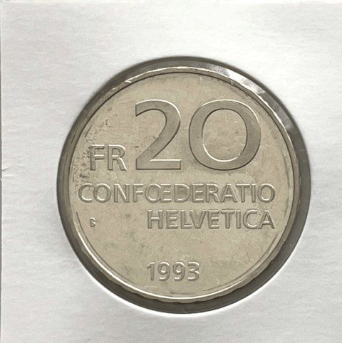 Alle Münzen: 20 CHF - Pièce commémorative 1993 : Portrait de Paracelsus – Neu und originalverpackt aus APPLES von az02