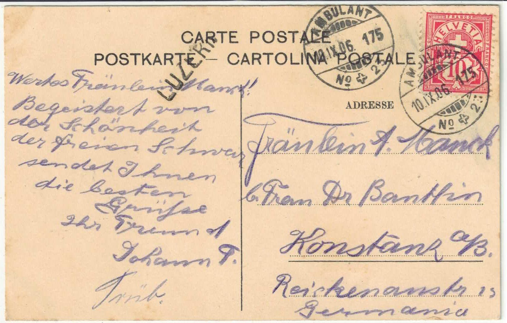 Ansichtskarten: Altdorf - Telldenkmal - Litho – Gebraucht aus Ettingen von Kartenplanet 1