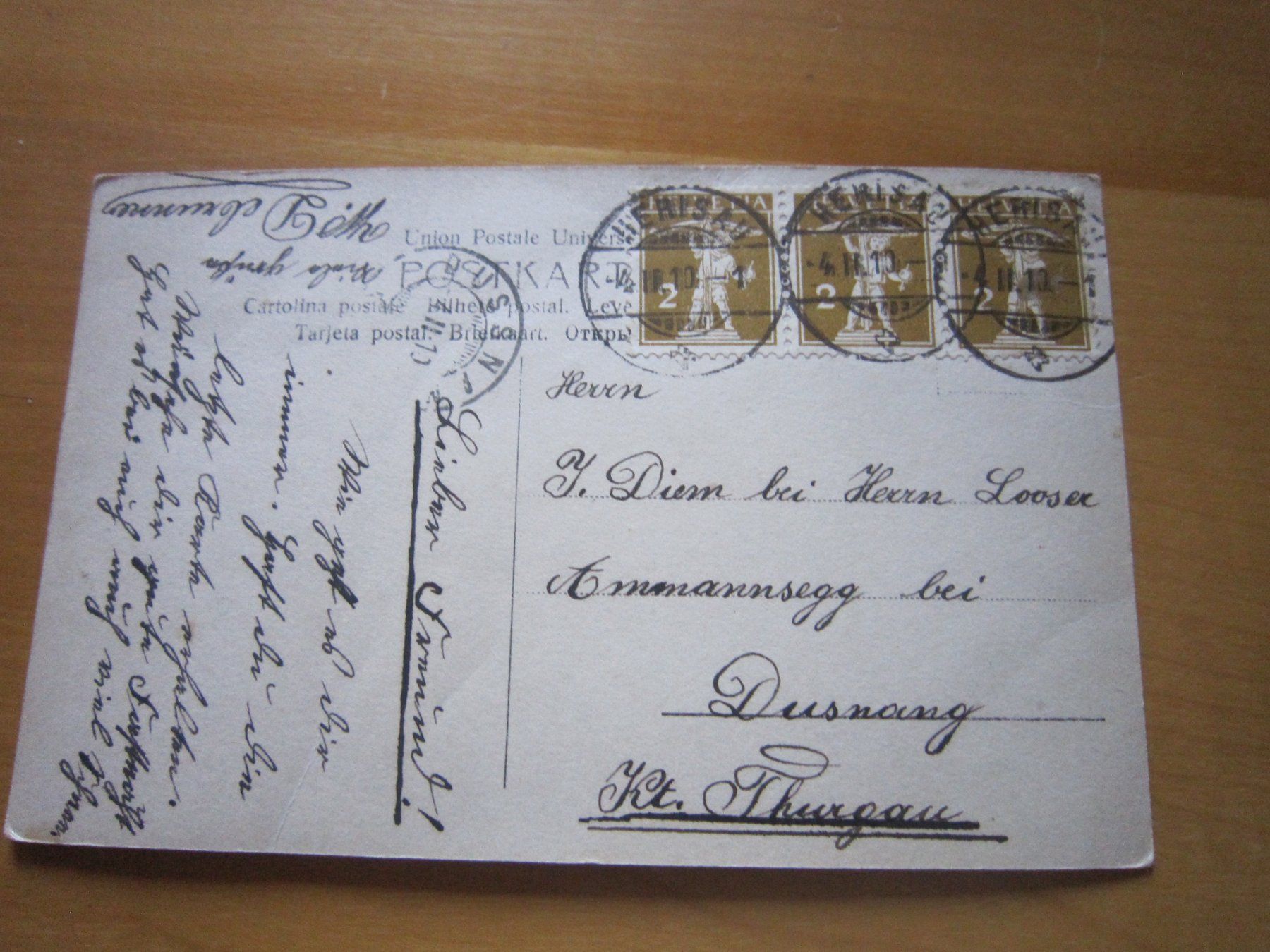 Cartoline postali: No 1 Postkarte Storch Stempel Herisau – Usato da Gordola venduto da Polentaefung 2
