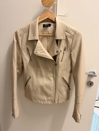 ONLY Bikerjacke Damen beige / creme – Grösse S/M