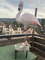 Deko Flamingo Figur Papier Mâché stehend 81 cm guter Zustand