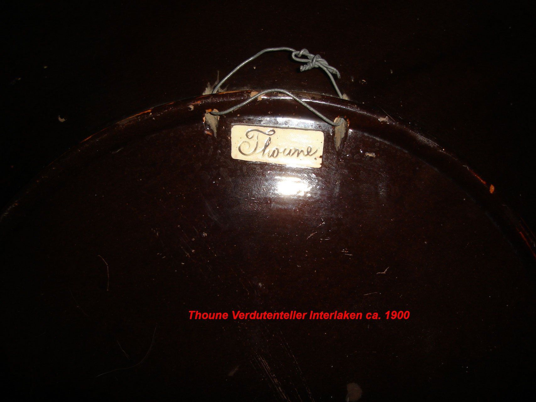 Piatti: Thoune Verdutenteller Interlaken 47cm ca.1900 – Usato da Bern venduto da Grindelwaldaus 4