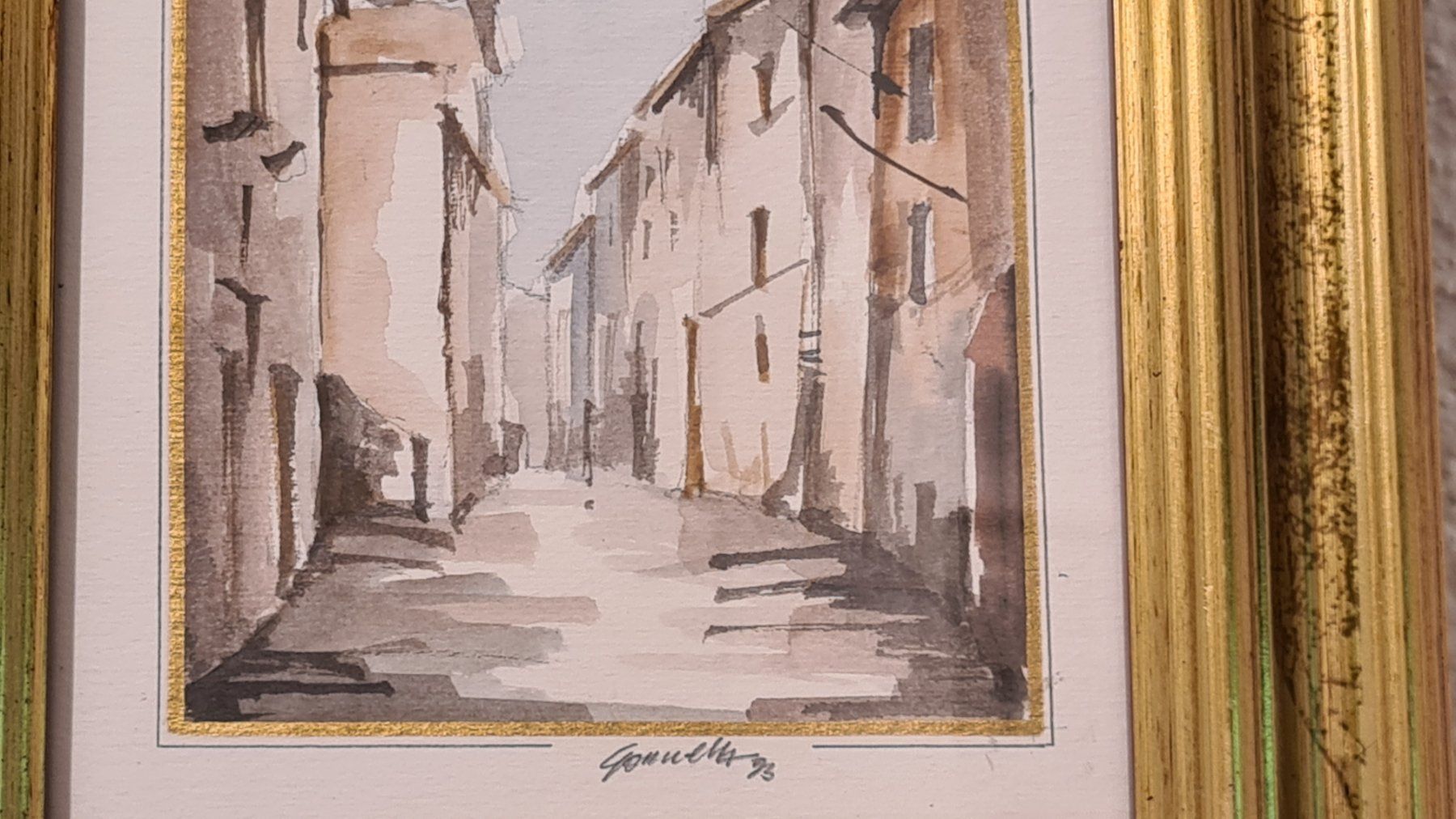 Dipinti: 2 Aquarelle "Carpineto-Romano" signiert – Usato da Frauenfeld venduto da Purzli 2