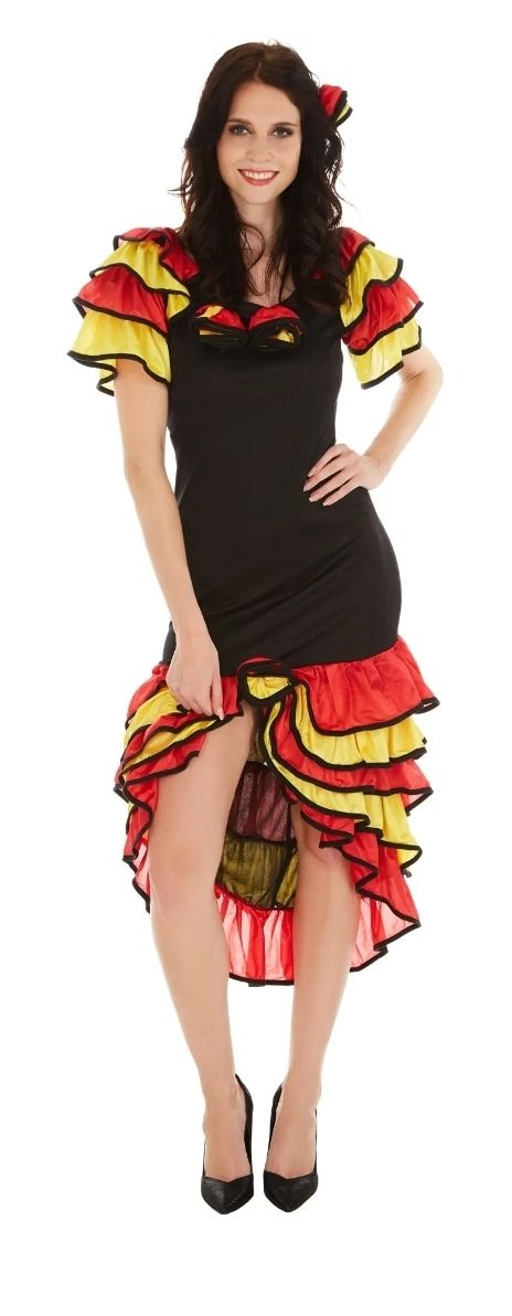Costumi: Fasnachtskostüm Flamenco Tänzerim – Nuovo e nell'imballaggio originale da Rotkreuz venduto da Fasnachtsparadies 1