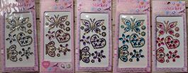 5 Pack Set Crystal Sticker, Deco Sticker, Basteln Deko, Neu!