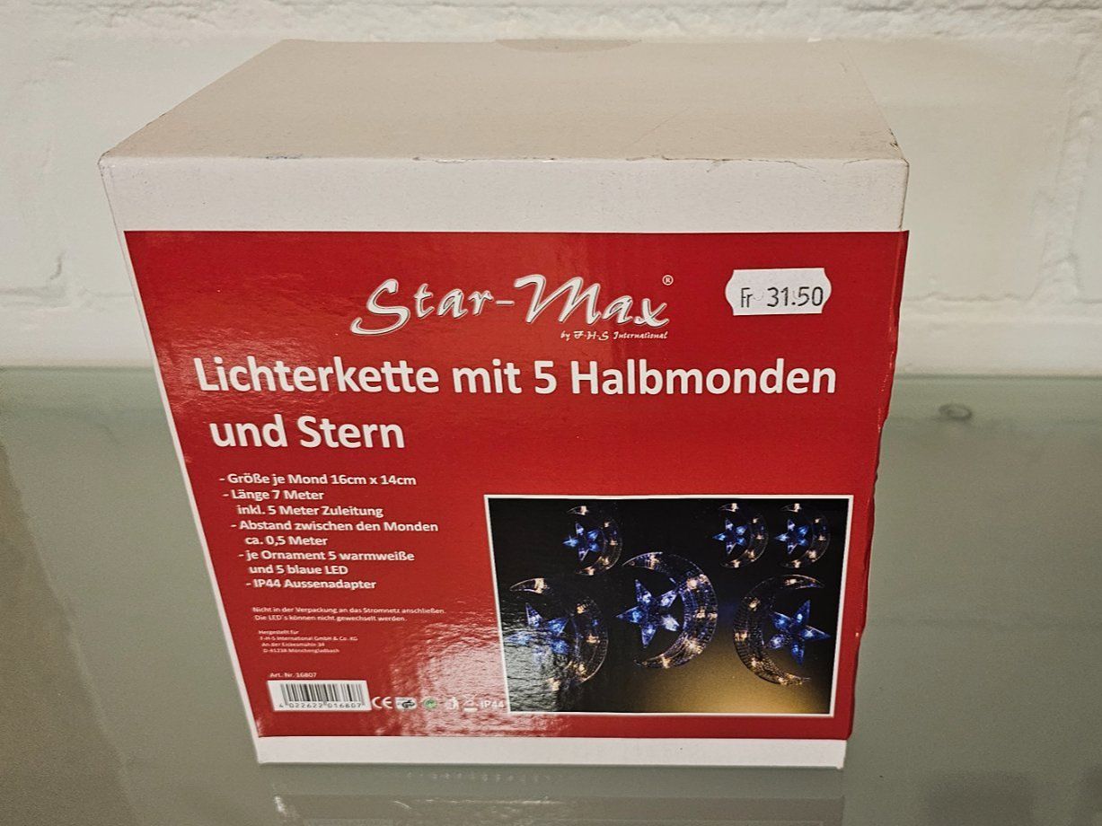 Ghirlande e barre luminose: Lichterkette Mond und Stern Star-Max – Nuovo e nell'imballaggio originale da Koppigen venduto da Bracher_Mail-House 1