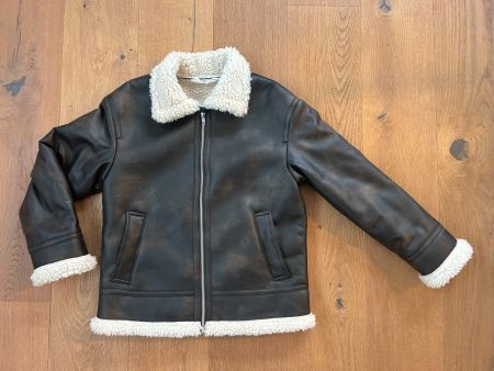 Kinder- Lederimitat- Jacke dunkelbraun H&M 152