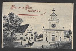Mariastein Hotel del Poste Familie Tschuy Lithografie 1897