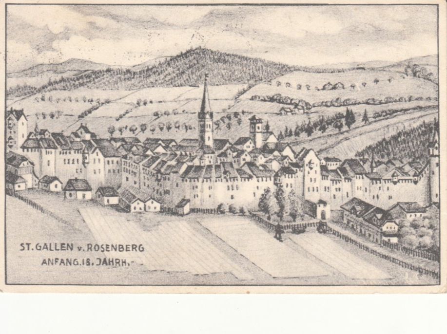 Cartoline postali: St. Gallen 1920, anno 18. Jahrhundert – Usato da Bürglen TG venduto da StampGraf
