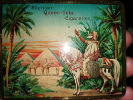 Antike Blechdose Réunion 20 er Queen Gela 1920 TOP
