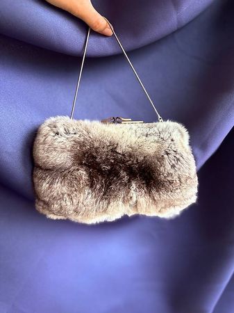 Echtpelz Vintage Handtasche (Kaninchen) - Clutch