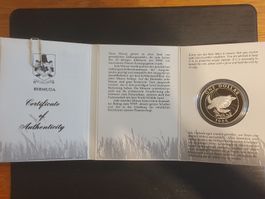 Silber Münze Bermuda 1 Dollar 1986 WWF Proof Numismatik