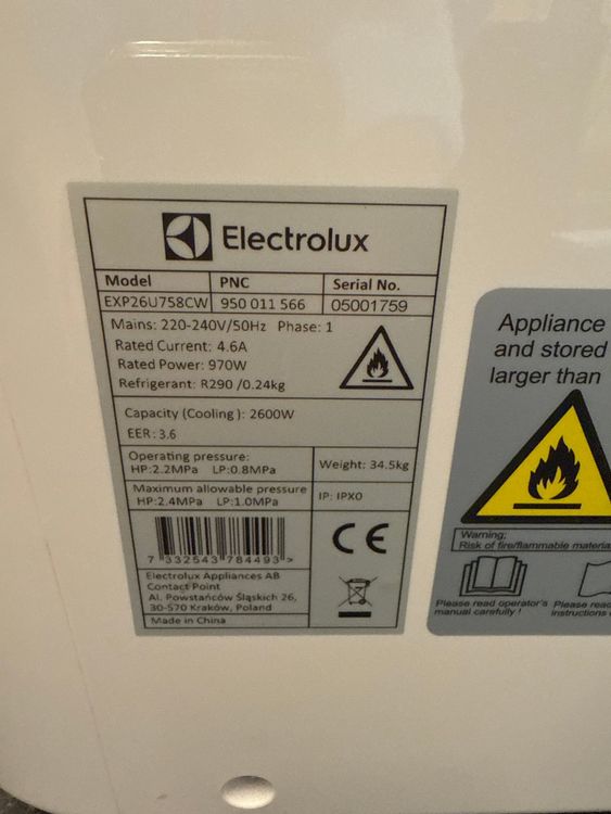 Electrolux Klimageräte: Electrolux Portables Klimagerät – Gebraucht aus Zürich von Zapro 3
