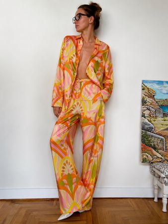 Ensemble 100% soie style Pucci – état impeccable