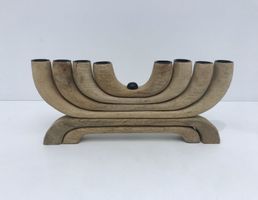 Seltener 8-fach Holz Design Teak Kerzenständer Dänemark 60er