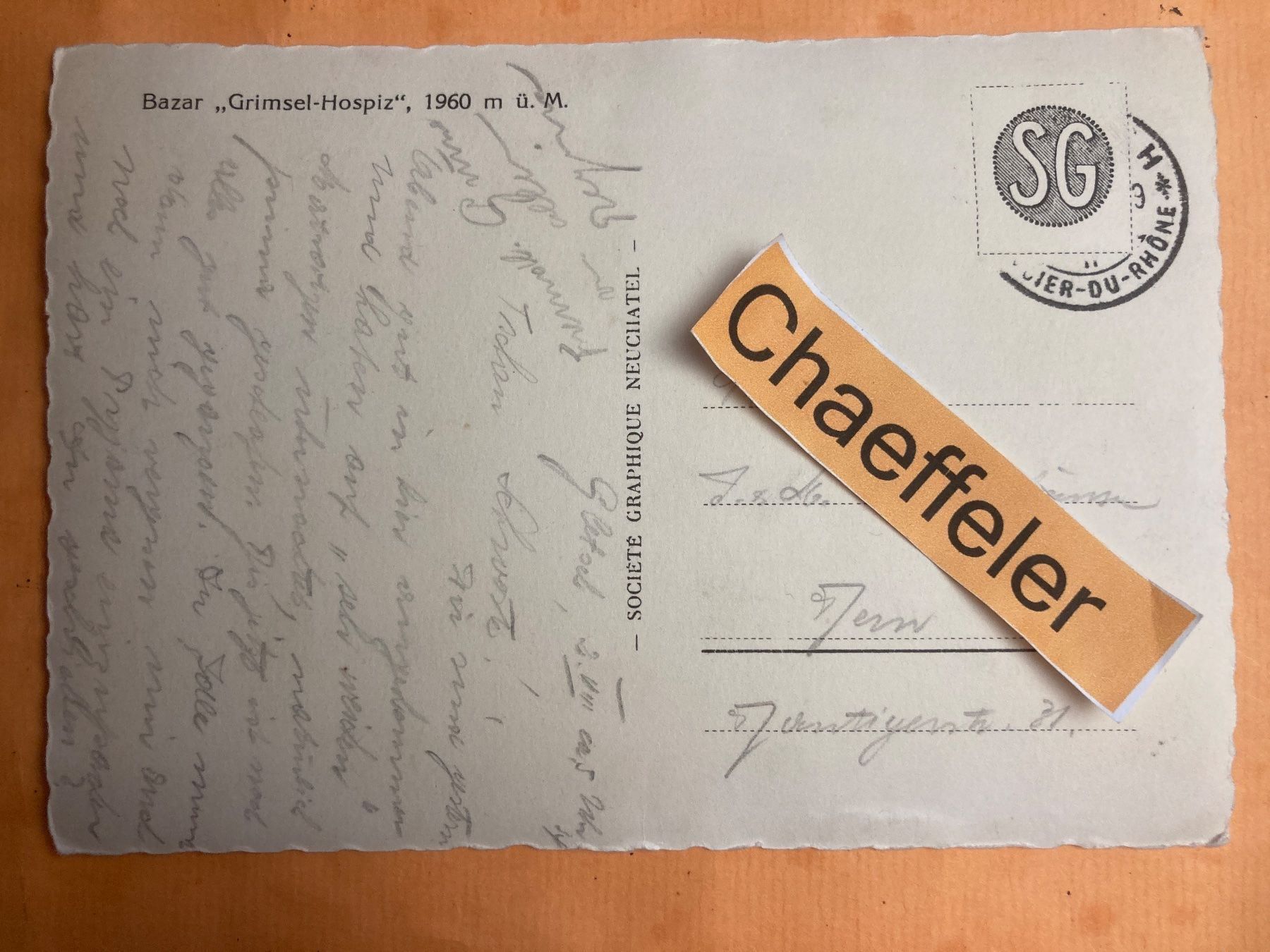 Cartoline postali: 1934 Grimsel und Finteraarhorngruppe – Usato da Zürich venduto da Chaeffeler 1