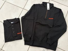 Futaba Set: Schwarzes Poloshirt & Zipper-Sweatshirt Gr. S