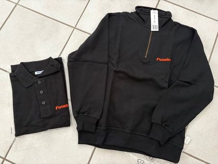 Futaba Set: Schwarzes Poloshirt & Zipper-Sweatshirt Gr. S